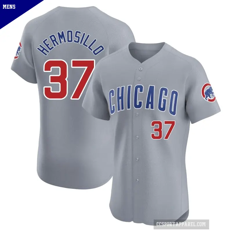 Men's No.37 Michael Hermosillo Chicago Cubs Gray Elite Road Jersey