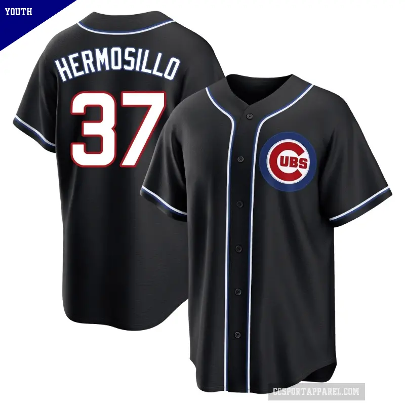Youth No.37 Michael Hermosillo Chicago Cubs Black Replica Fashion Out Jersey