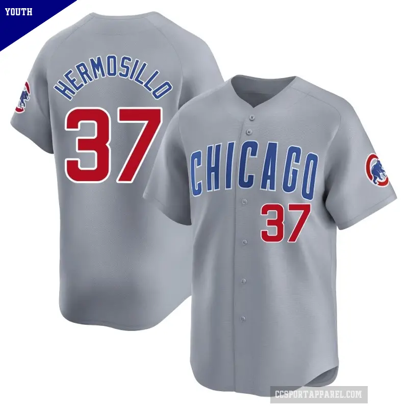 Youth No.37 Michael Hermosillo Chicago Cubs Gray Limited Road Jersey
