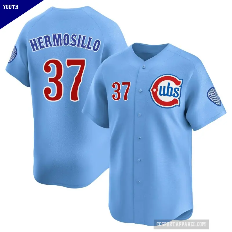 Youth No.37 Michael Hermosillo Chicago Cubs Royal Limited 2nd Alternate Jersey